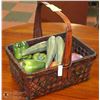 Image 1 : WICKER BASKET WITH WOODEN FRUIT