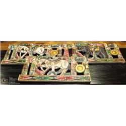 GROUP OF 3 HAND CARVED AND PAINTED WALL HANGINGS