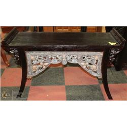 DECORATIVE BLACK WOOD SHOWHOME SOFA TABLE