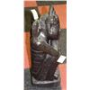 Image 3 : 23"H BLACK CEMENT SLEEPING GIRL STATUE