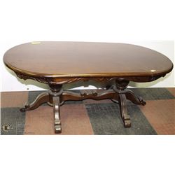 CHERRY WOOD OVAL COFFEE TABLE 25X48X19