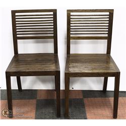 PAIR OF DARK WOOD CHAIRS