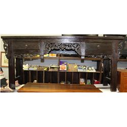 NEW WOOD CARVED BLACK SIDEBOARD STICKER PRICE