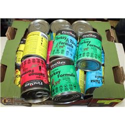 LARGE FLAT OF ASST DOG CANNED FOOD