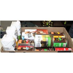 LARGE FLAT OF ASST INSTINCT CANNED DOG FOOD &