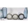 Image 2 : VINTAGE BLUE GLASS JARS & BOTTLES INCL ONE 1931 &