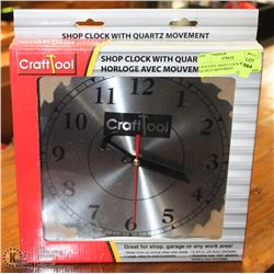 CRAFTOOL SHOP CLOCK WITH QUARTZ MOVEMENT
