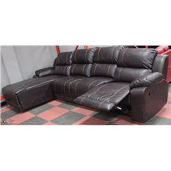 NEW BROWN LEATHERETTE CHAISE LOUNGE SECTIONAL