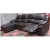 Image 1 : NEW BROWN LEATHERETTE CHAISE LOUNGE SECTIONAL