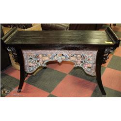 DECORATIVE BLACK WOOD SHOWHOME SOFA TABLE