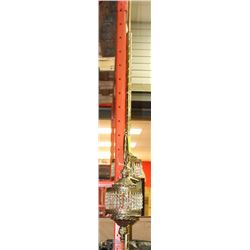 VINTAGE BRASS POLE LAMP WITH GLASS BEADS