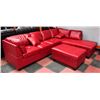 Image 1 : NEW LARGE RED LEATHERETTE L SHAPE SECTIONAL
