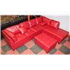 Image 2 : NEW LARGE RED LEATHERETTE L SHAPE SECTIONAL