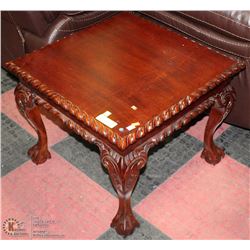 CHERRY WOOD END TABLE WITH BRAIDED EDGE 24X24X19