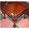 Image 1 : CHERRY WOOD END TABLE WITH BRAIDED EDGE 24X24X19