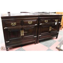 DARK WOOD SHOWHOME NIGHT STAND X2