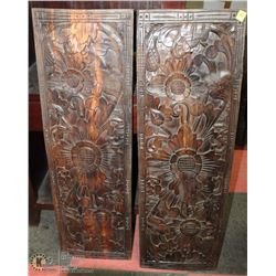 SOLID WOOD FLORAL WOOD CARVED WALL HANGING