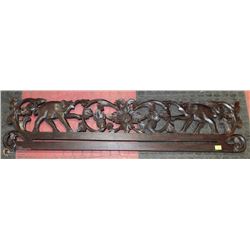 WOOD CARVED ELEPHANT WALL HANGING