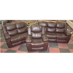 NEW NORWICH 3 PC RECLINING SOFA, LOVE SEAT AND
