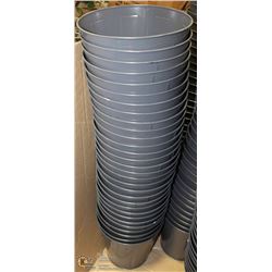 STACK OF 10 METAL GARBAGE CANS