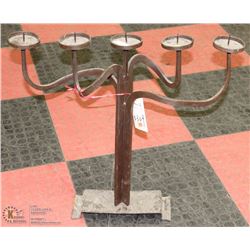 CAST IRON 5 CANDLE HOLDER