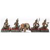 Image 1 : GROUP OF 5 SOLID BRASS MUSICIANS AND ELEPHANT