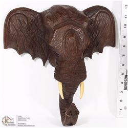 12" WOOD ELEPHANT HEAD
