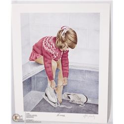 JOHN NEWBY AUTOGRAPHED PRINT “LACES”. 1989