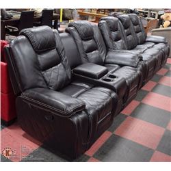 NEW BLACK LEATHER DIAMOND PRINT  GLIDER ROCKER