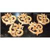 Image 1 : GROUP OF 5 WOOD CARVED WALL HANGINGS