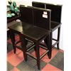 Image 1 : SET OF 4 BLACK WOOD BAR CHAIRS WITH BACKS