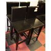 Image 2 : SET OF 4 BLACK WOOD BAR CHAIRS WITH BACKS