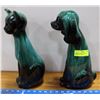 Image 1 : PAIR OF TALL BLUE MOUNTAIN POTTERY CAT & DOG