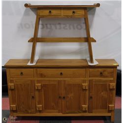 SOLID WOOD 3 DRAWER 4 DOOR CABINET W/ MATCHING 2
