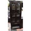 Image 2 : 2 SHOWHOME DK BROWN WOOD CHINA CABINETS W/
