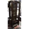 Image 4 : 2 SHOWHOME DK BROWN WOOD CHINA CABINETS W/