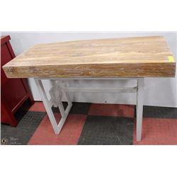 WOOD TOP METAL BASE SHOWHOME SOFA TABLE 20X47X30