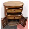 Image 2 : WOOD BAMBOO STYLE END TABLE W/ 2 DRAWERS & 2 DOORS
