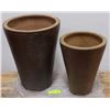 Image 1 : 2 DECORATIVE POTS - 15"H & 12"H