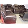 Image 1 : NEW CARL BROWN LEATHERETTE RECLINING SECTIONAL