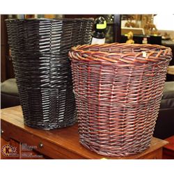 2 ASSORTED LARGE WICKER PLANTERS/HAMPERS