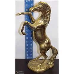 LARGE VINTAGE ESTATE BRASS HORSE - 18"H X 11"W