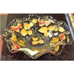 RUFFLED EDGE GOOFUS/CHANCE? GLASS  PLATTER