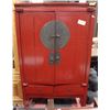 Image 1 : RED WOOD ASIAN STYLE ARMOIRE 41X24X67
