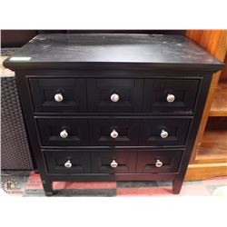 SHOWHOME 3 DRAWER BLACK NIGHT STAND