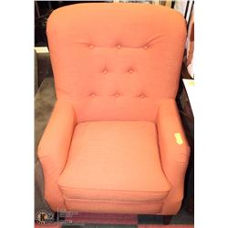 SHOWHOME ORANGE FABRIC ACCENT CHAIR