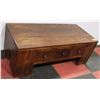 Image 3 : WOOD COFFEE TABLE WITH 3 DRAWERS 20"X43"X16"