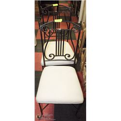 PAIR OF HEAVY  IRON FRAMED DINING CHAIRS W/