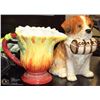 Image 1 : PORCELAIN ST. BERNARD COOKIE JAR & A DESERT
