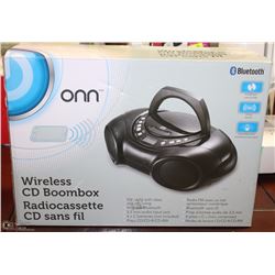 WIRELESS CD BOOMBOX ,BLUETOOTH,AC/DC POWER